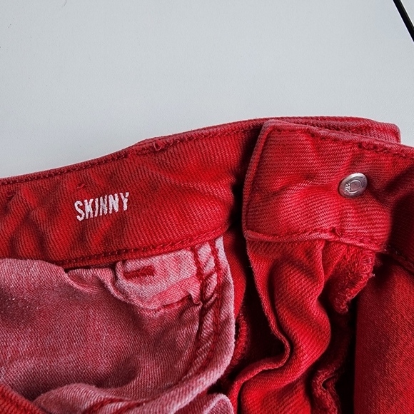 Banana Republic Washed Red Women's Skinny Jeans Red Size 27 Cotton 30×29J3 - Picture 10 of 12